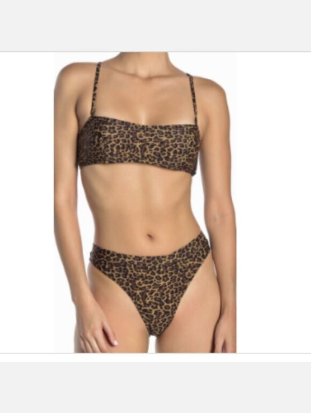 Kendall & Kylie Leopard Print Bikini Set in Brown and Black Size Small